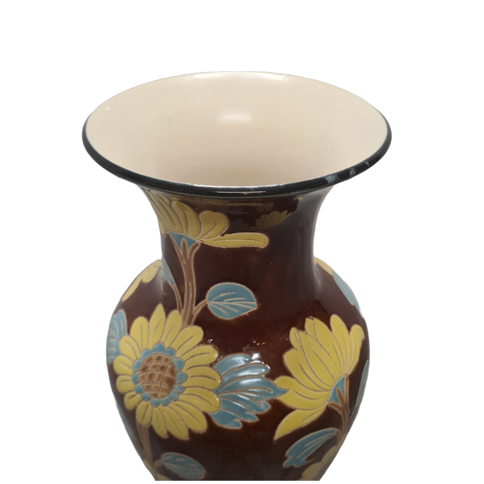 Grote Vintage Vaas Met Zonnebloemen image 4