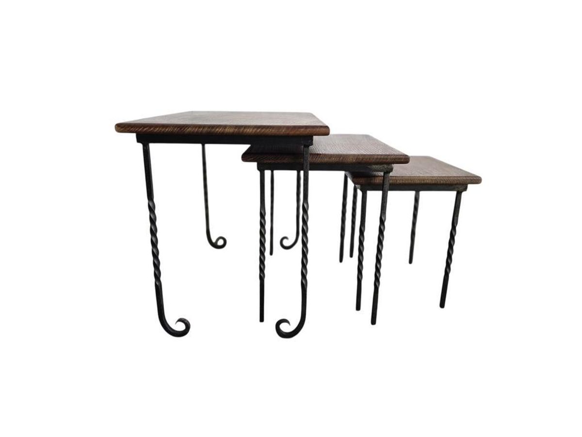 Set Van 3 Vintage Nesting Tables / Bijzettafeltjes image 2