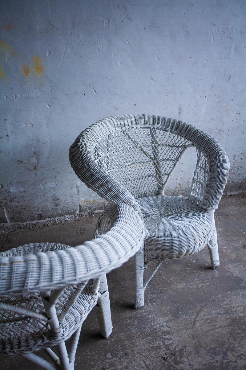 3 Seater +2X1Seater White Rotan Club Chairs image 21