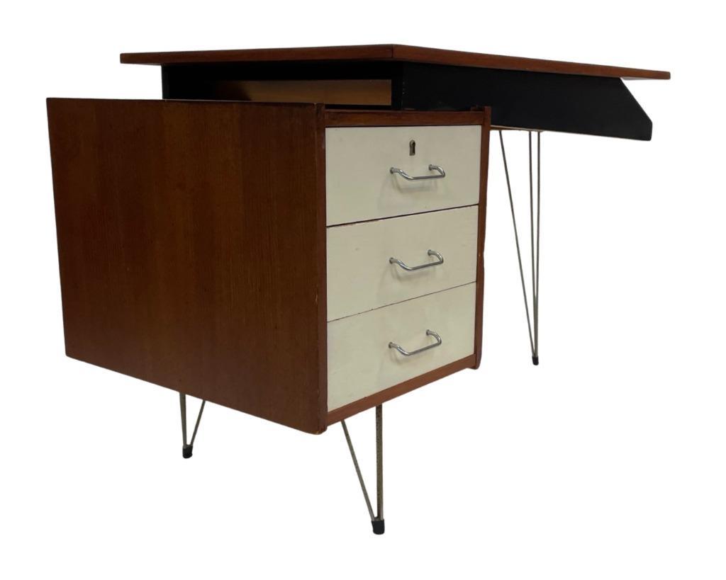 Vintage Tijsseling Bureau Design Jaren 60 Teak Fineer image 9