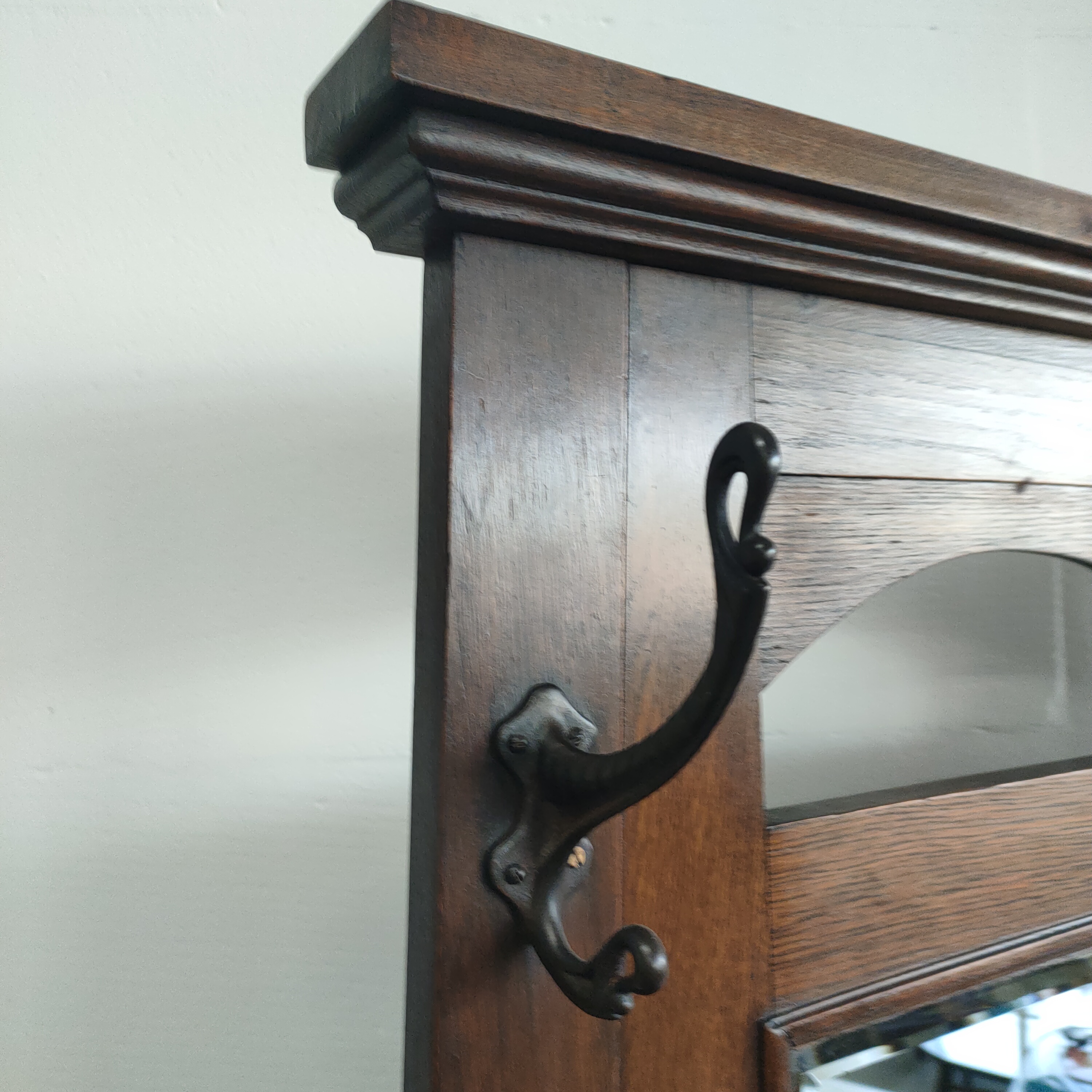 Antieke Arts & Crafts Halmeubel Kapstok (1908) image 6