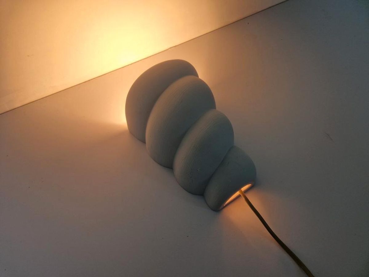 Vintage Italiaanse Keramiek Muur Lamp Wolk. image 4