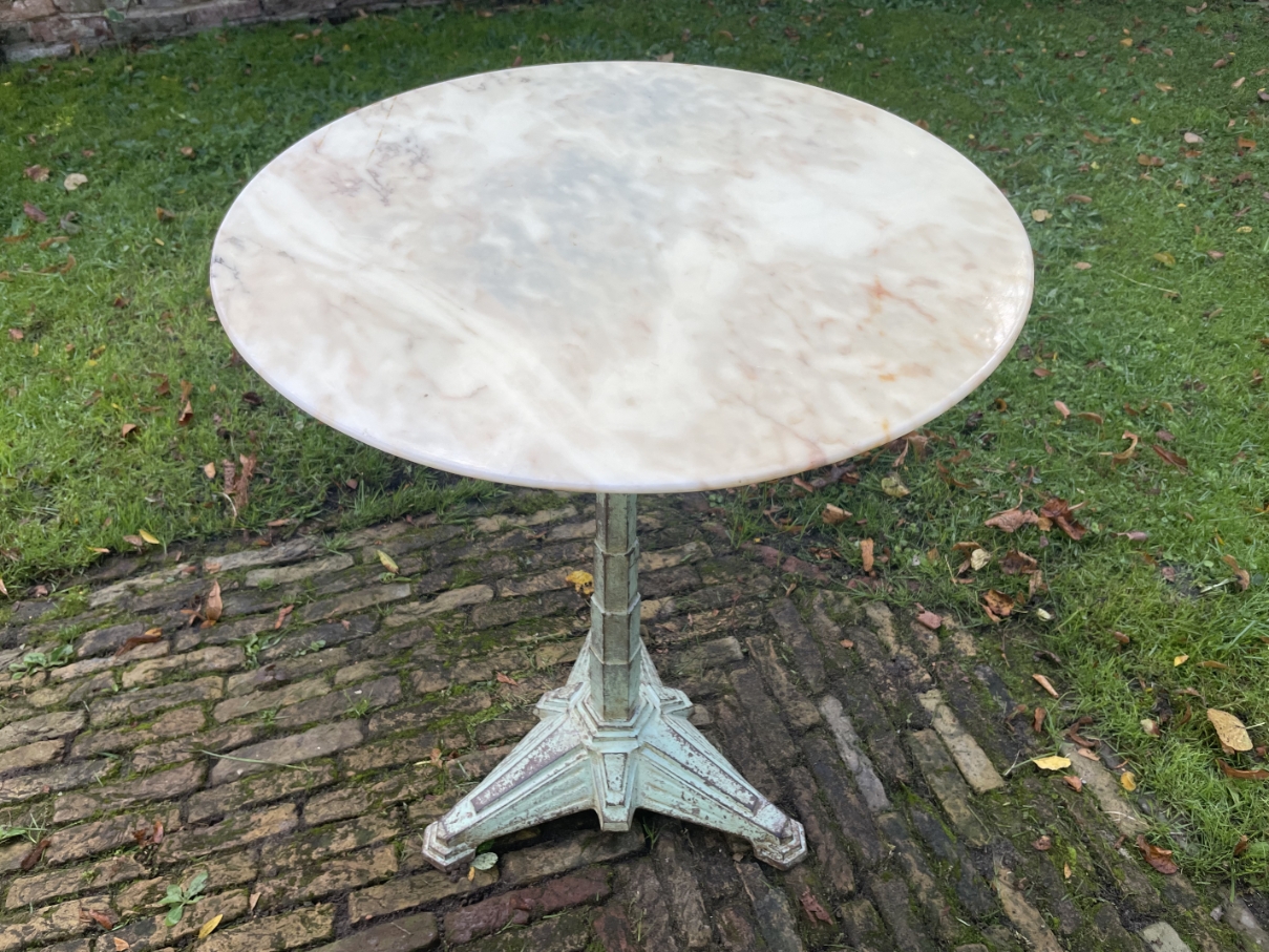 Schitterende Bistrotafel Tuintafel Met Marmer Art Deco 1930 Frans image 4