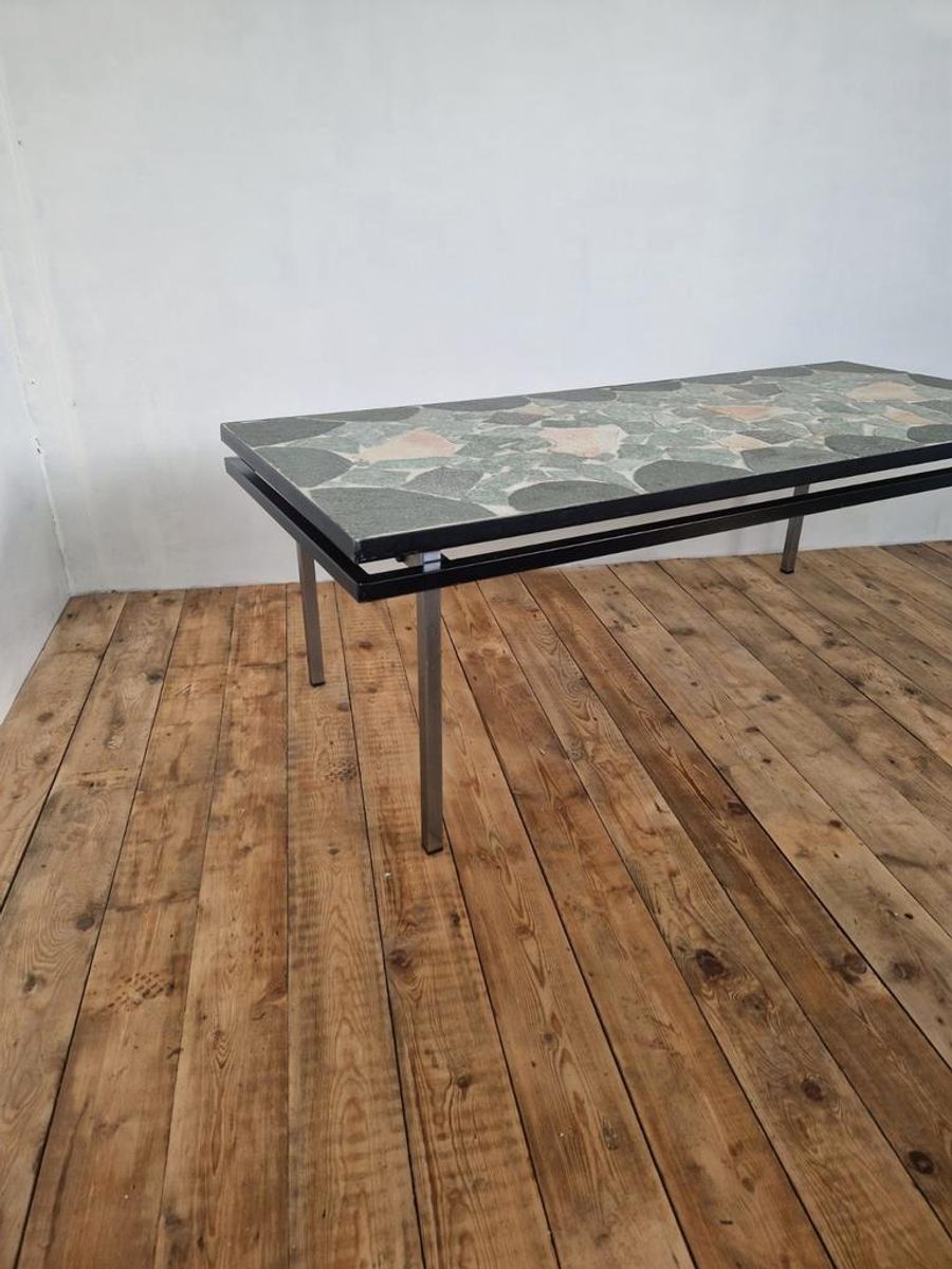 Mid Century Natuurstenen Tafel Met Zwevend Blad Design image 5