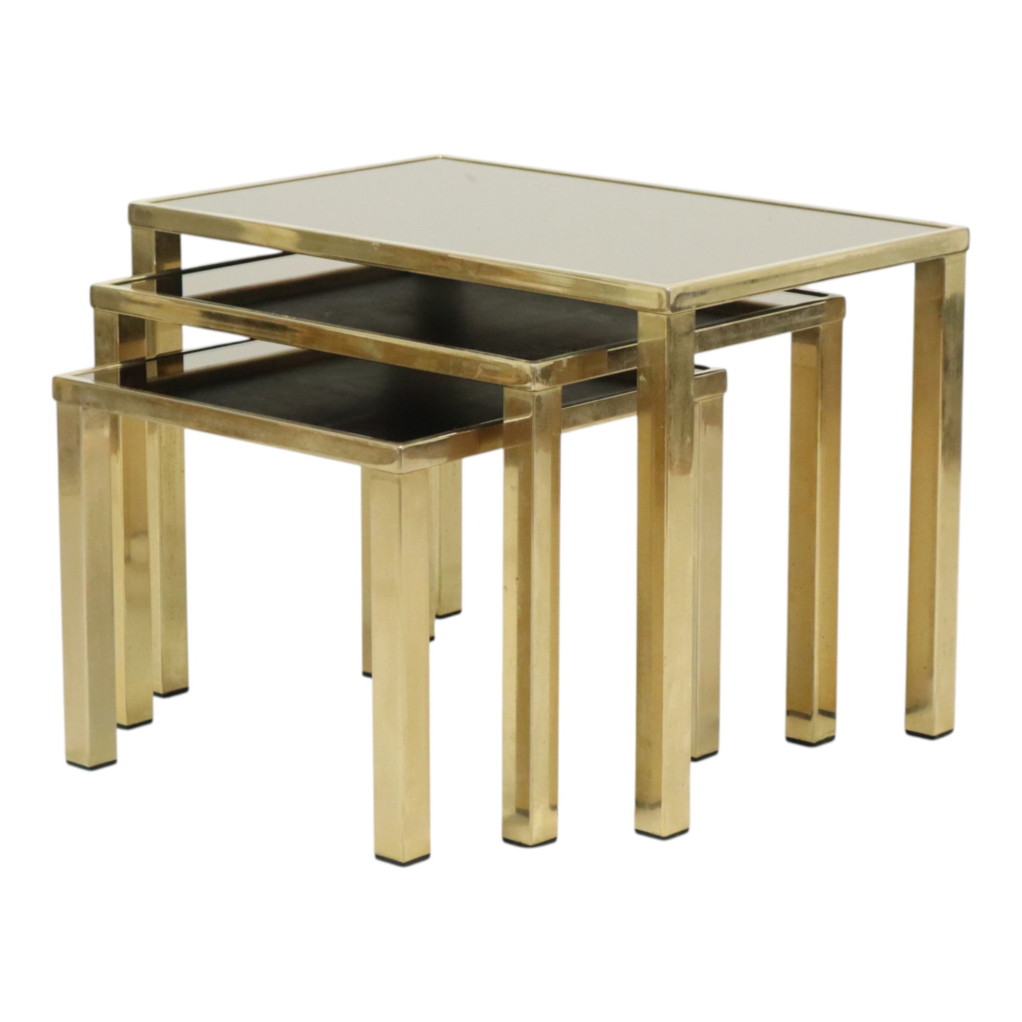 Hollywood Regency Nesttafels Belgo Chrom 23kt Goud Verguld image 3