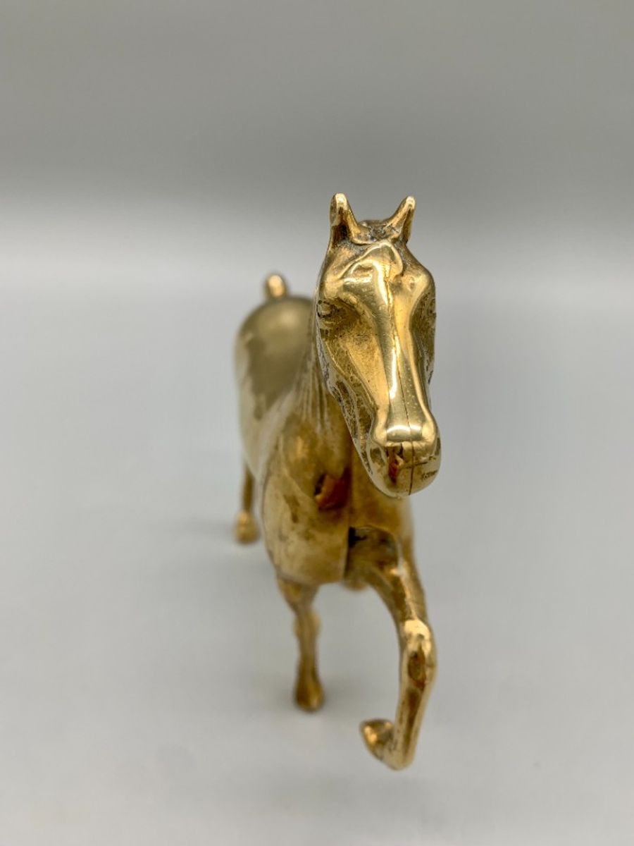Vintage Massief Messing Paard 60's image 6