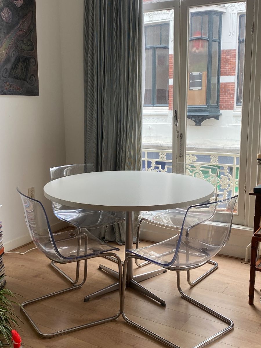 Witte Ronde Tafel - 120cm Diameter - Vintage Pastoe image 2