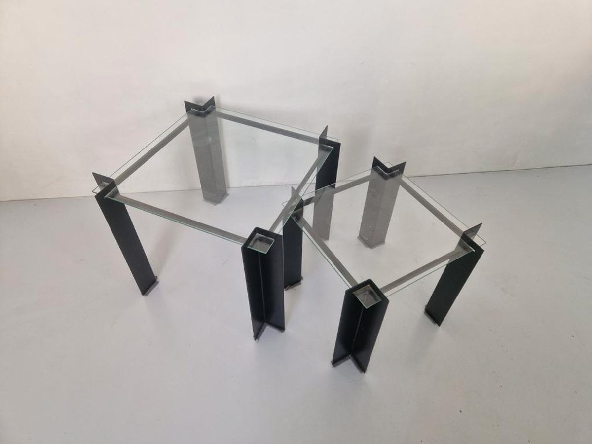 2 Postmoderne Nest Tafeltjes Jaren 80 Design. image 2