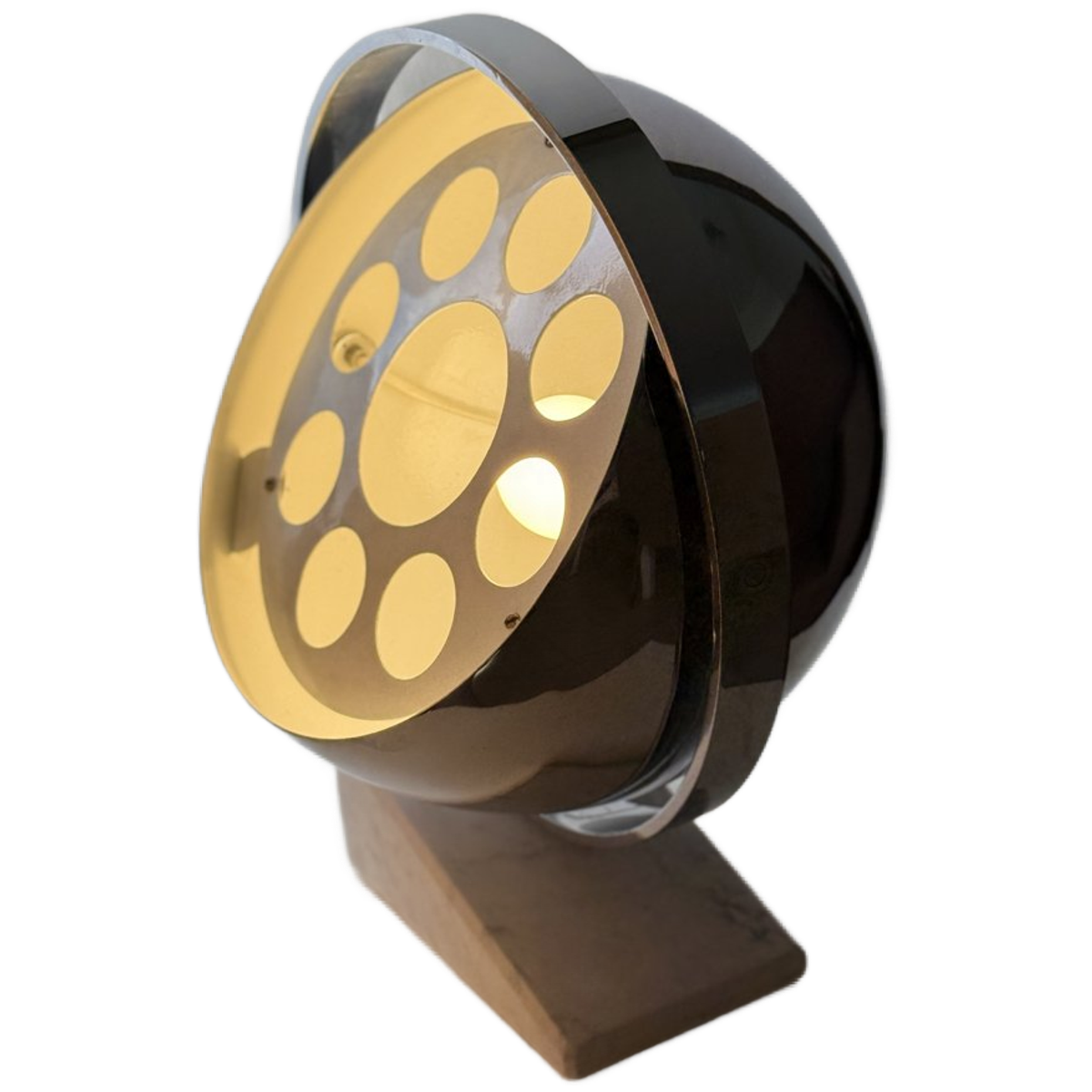 Vintage Space Age Tafellamp Met Marmeren Voet En Draaibare Verchroomde Metalen Kap image 2