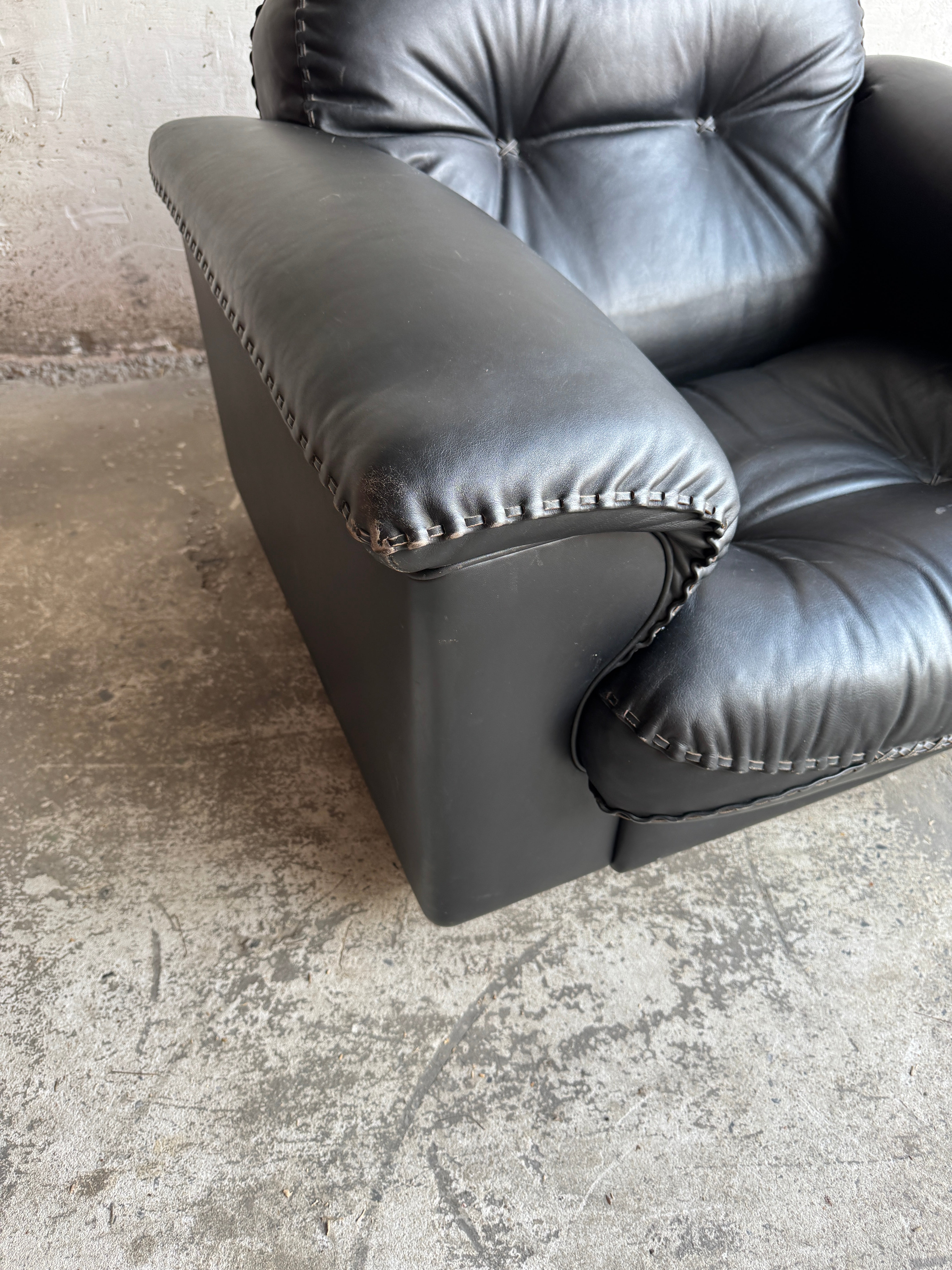 De Sede Ds-101 Black Leather Lounge Chair image 6
