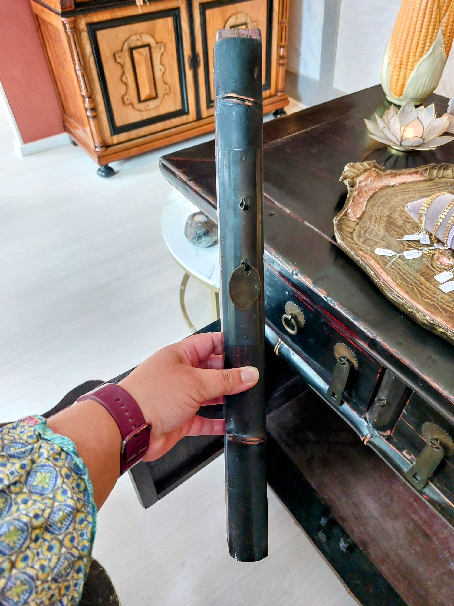 Chinese Bamboe Kast Zwart image 16