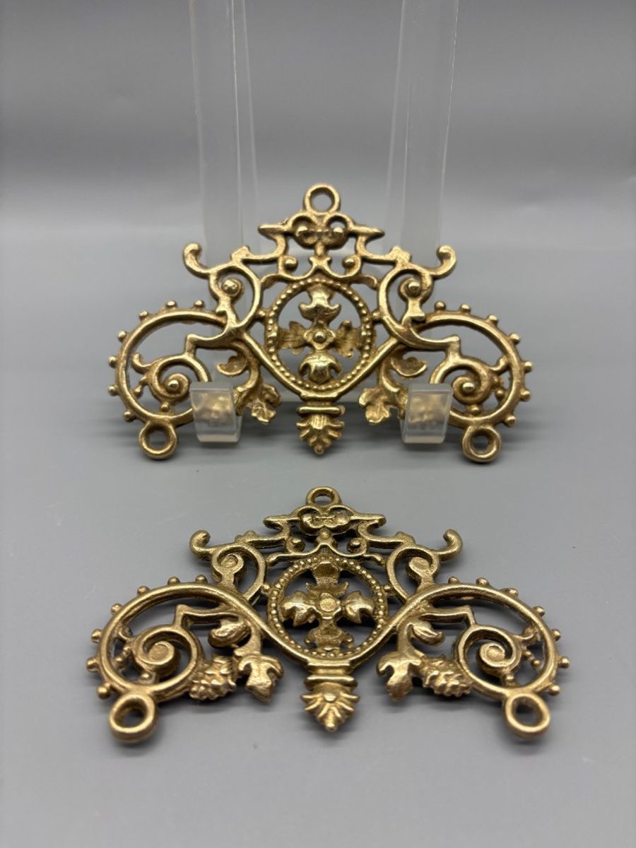 Set Antiek Koperen Ornamenten 2 Stuks image 2