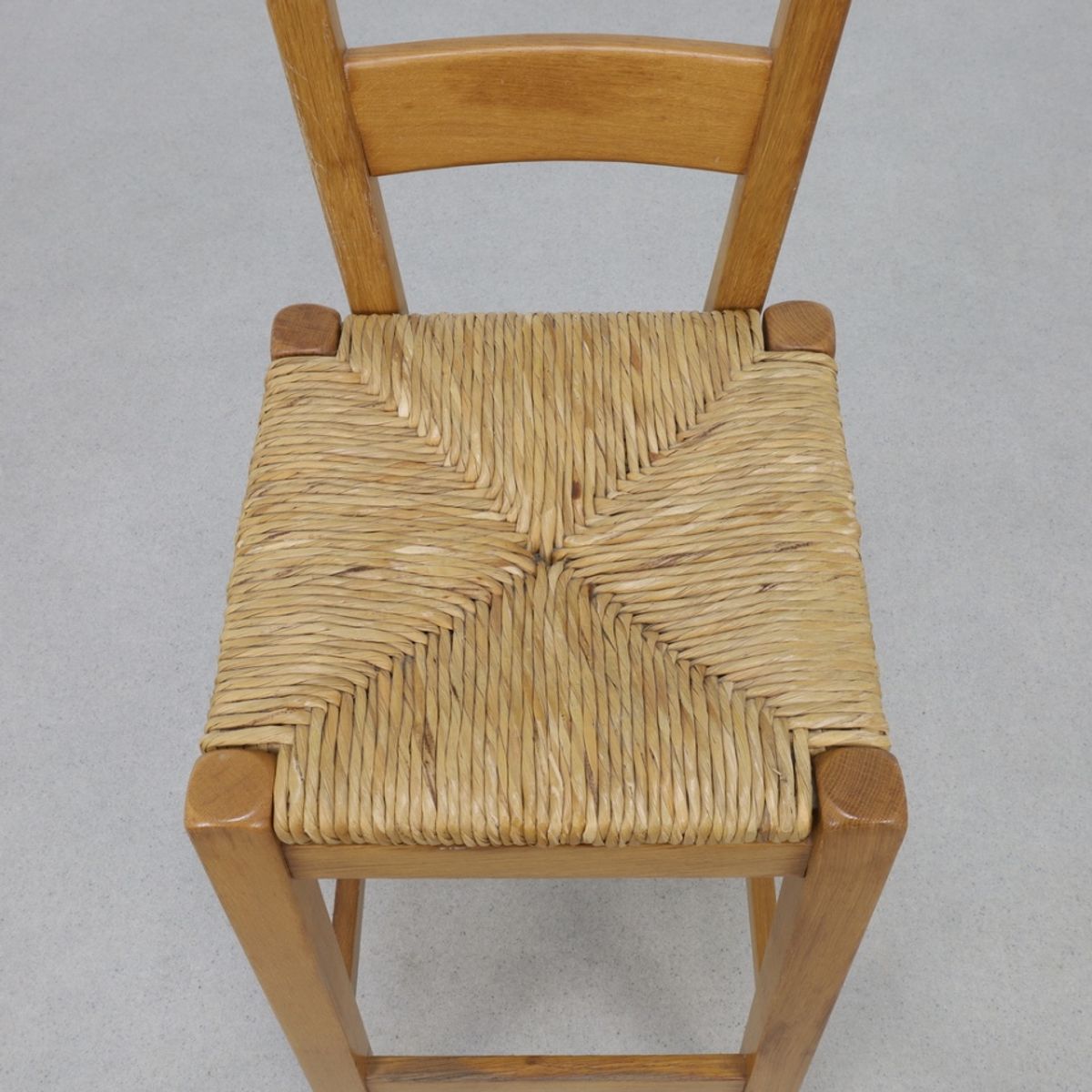 4x Vintage Barkruk Hout & Riet, 1970s image 3