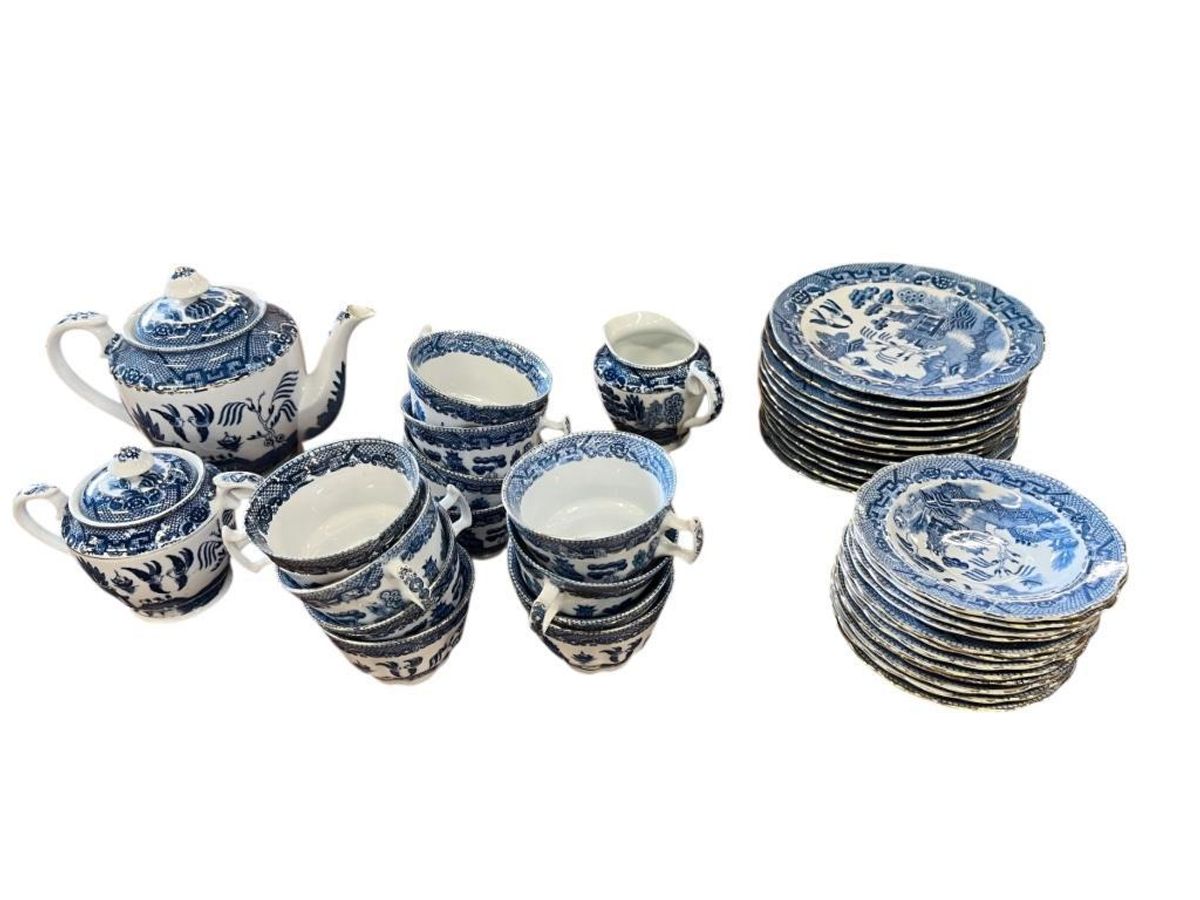 Vintage Compleet 12delig Koffieservies In Old Willow Stijl image 3