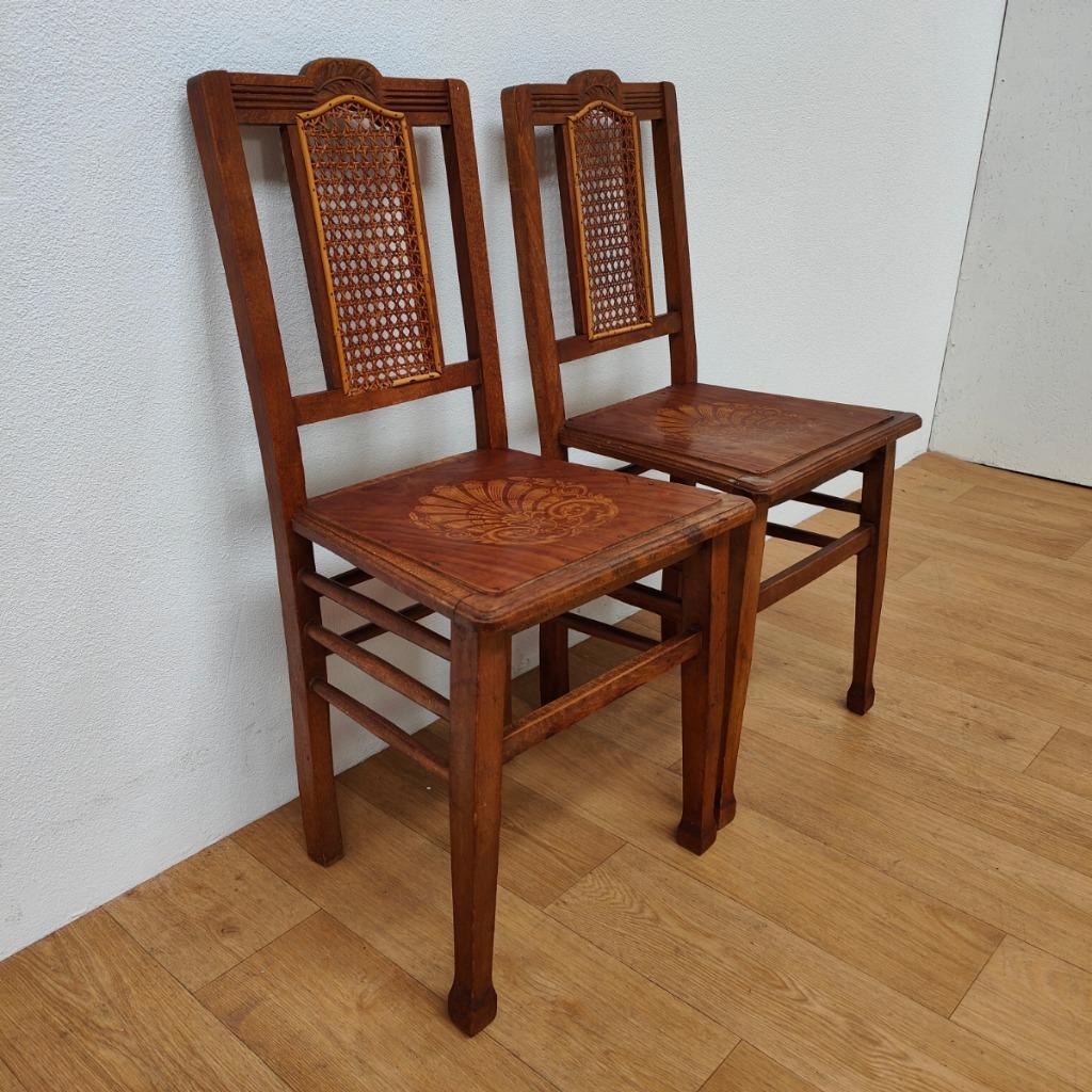 Vintage Houten Café Stoelen, Bistrostoelen, Eetkamerstoelen Set Prijs image 6