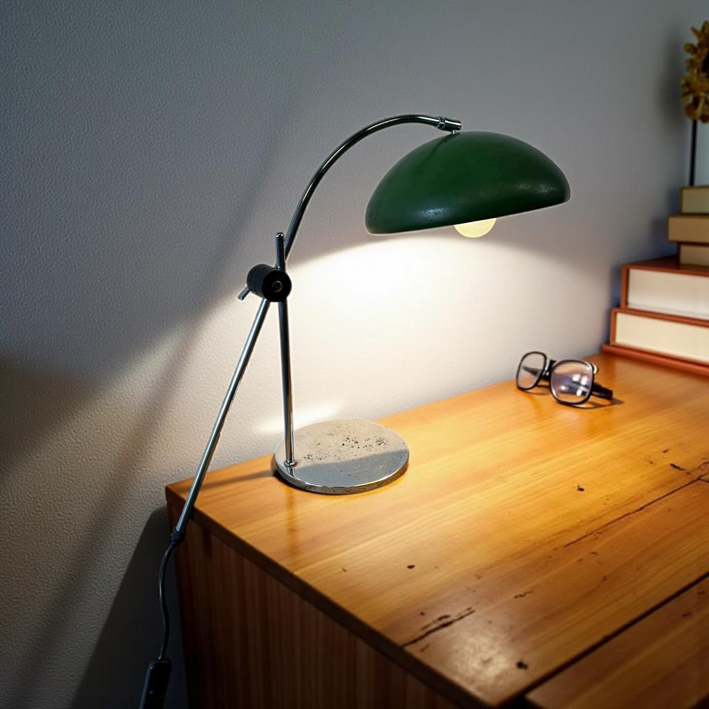 Vintage Industriële Groene Tafellamp / Desk Lamp image 3