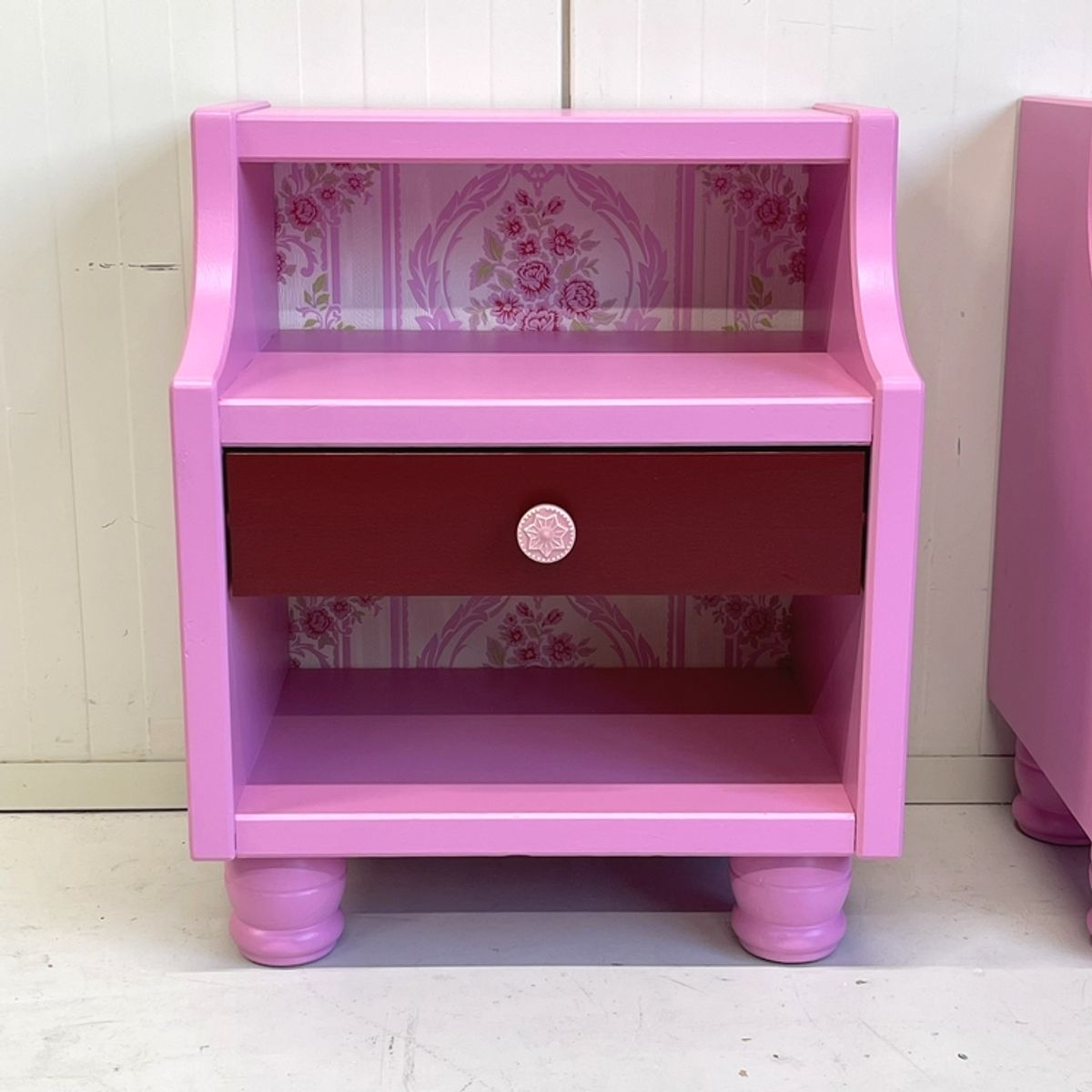 Set 2 Restyle Roze Nachtkastjes Vintage Behang image 4