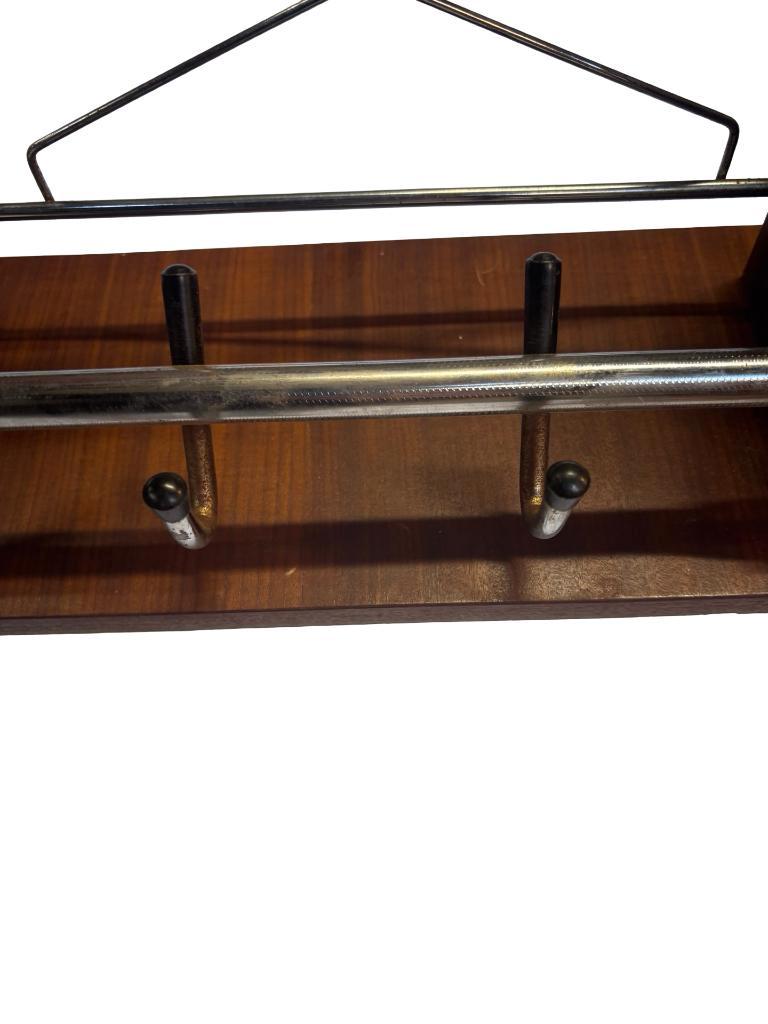 Vintage Wandkapstok Teak En Chroom Jaren 60/70 image 11