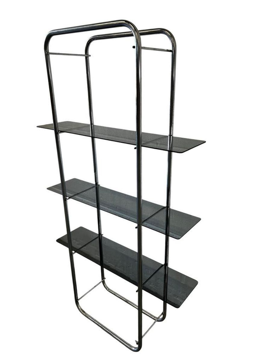 Vintage Staande Rek / Vitrine / Etagere In Chroom image 3