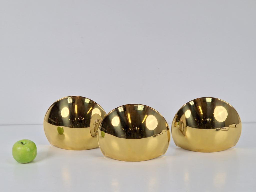 3 X Regency Messing Schelp Goud Wandlamp Italy Strak Design image 2