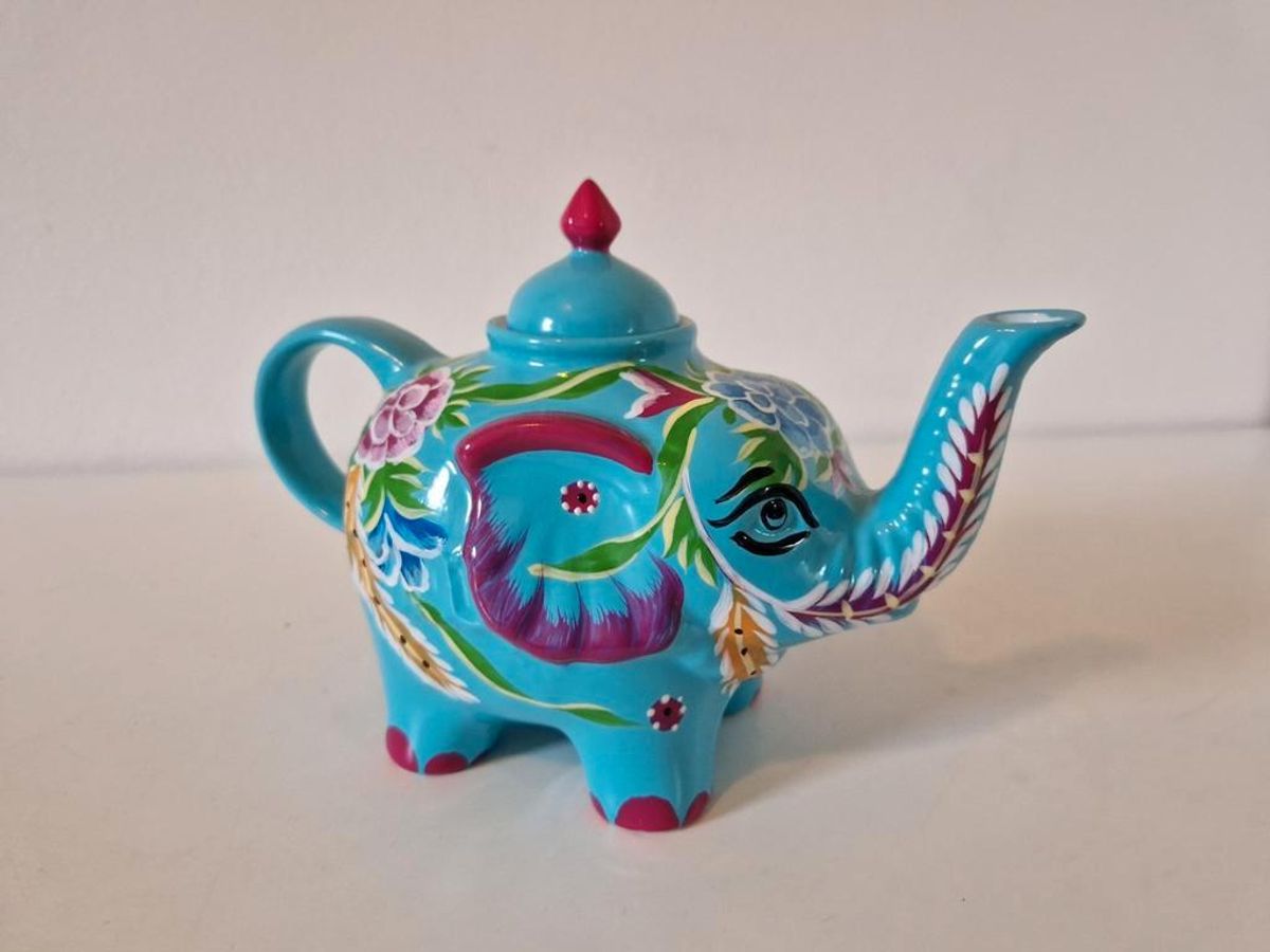 Vintage Theepot Koffiepot Olifant Keramiek image 3