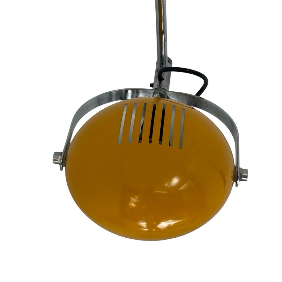 Herda - Space Age Wall Lamp - Yellow Shade, Black Base And Chromed Upright (rare Model) image 5