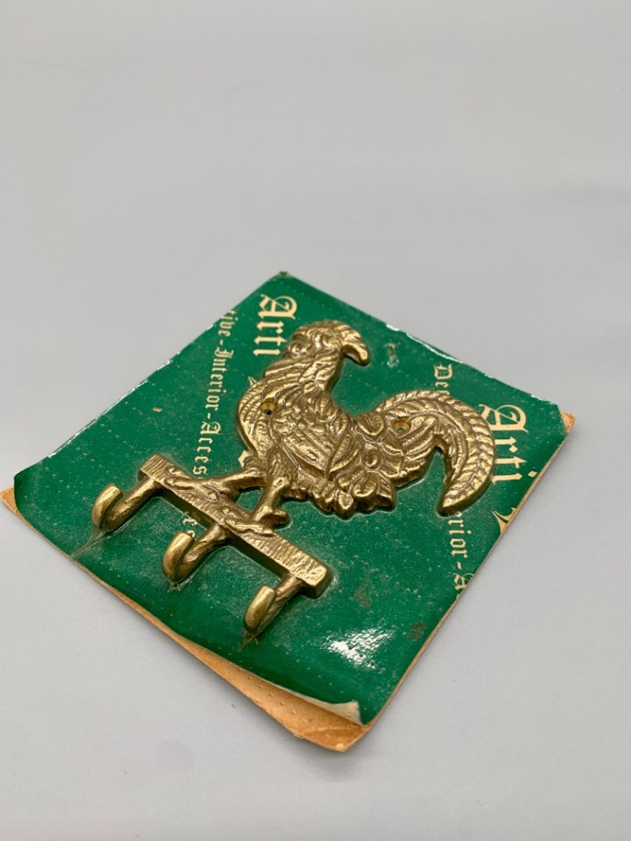 Vintage Koperen Wandhaakjes Haan image 2