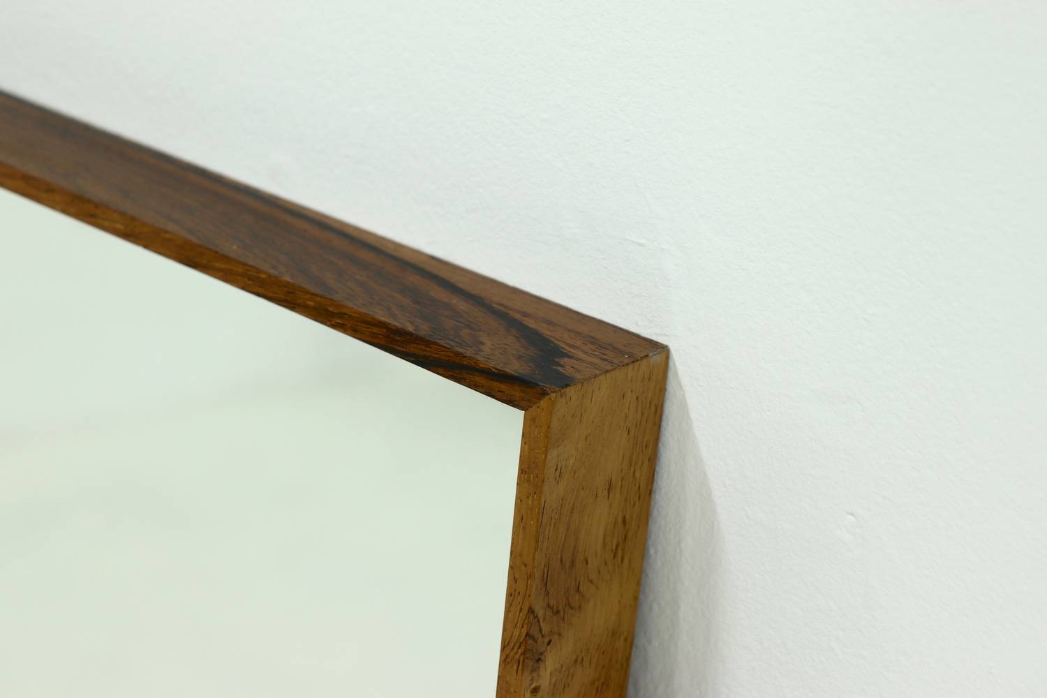 Large Scandinavian Rectangular Rosewood Mirror 1960s image 7