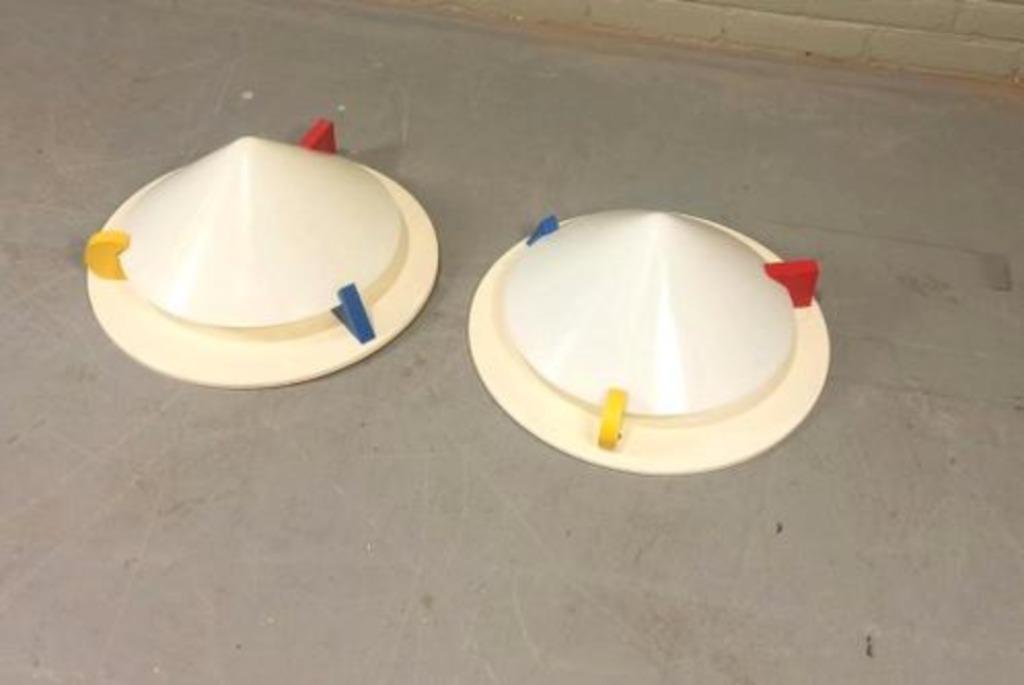 2 Vintage Ikea Memphis Milano Plafondlampen Wandlampen, Set image 7