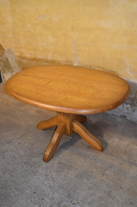 Middelgrote Ovale Massief Eikenhouten Eettafel image 6