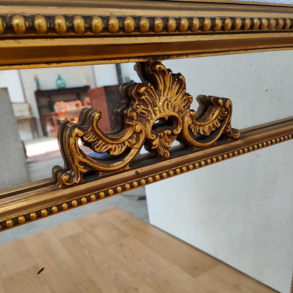 Grote Vintage Goudkleurige Spiegel, Schouwspiegel Badkamerspiegel 103 image 7