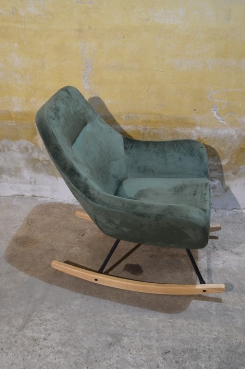 Jannis Schommelstoel Groen Met Metalen Frame En Stoffen Bekleding image 5