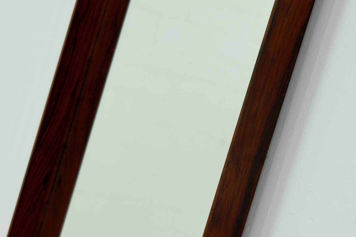 Large Scandinavian Rectangular Rosewood Mirror 1960s image 4