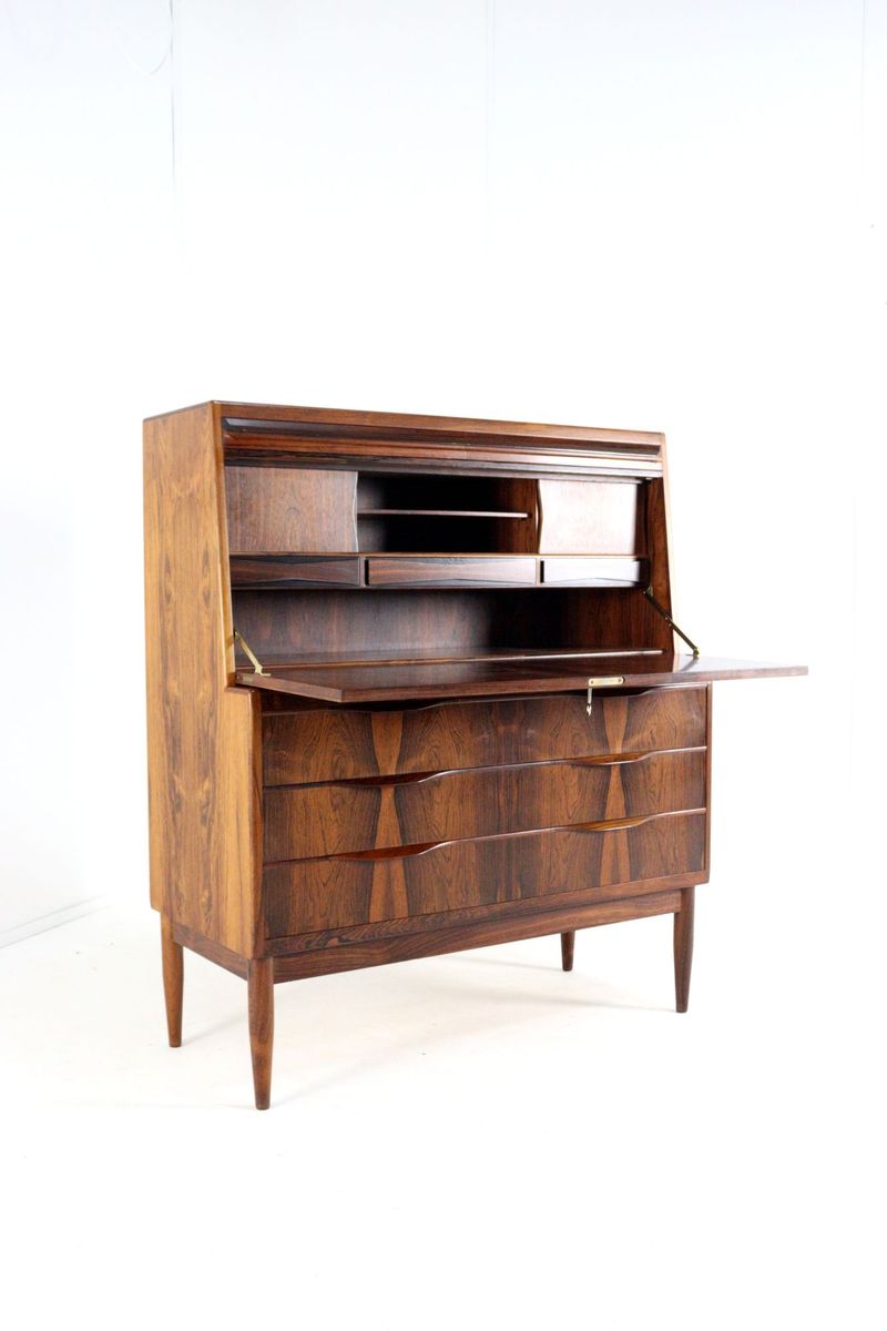 Erling Torvits Voor Klim Møbelfabrik Palissander Secretaire Bureau Kast Vintage Deens image 2