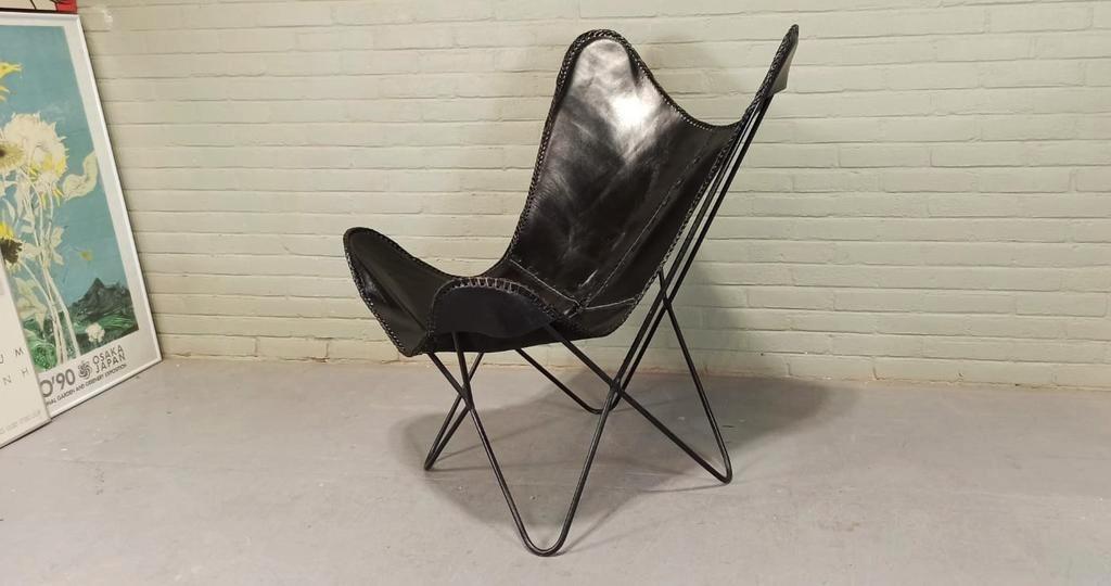 Zwarte Leer Vliender Fauteuil Stoel image 19