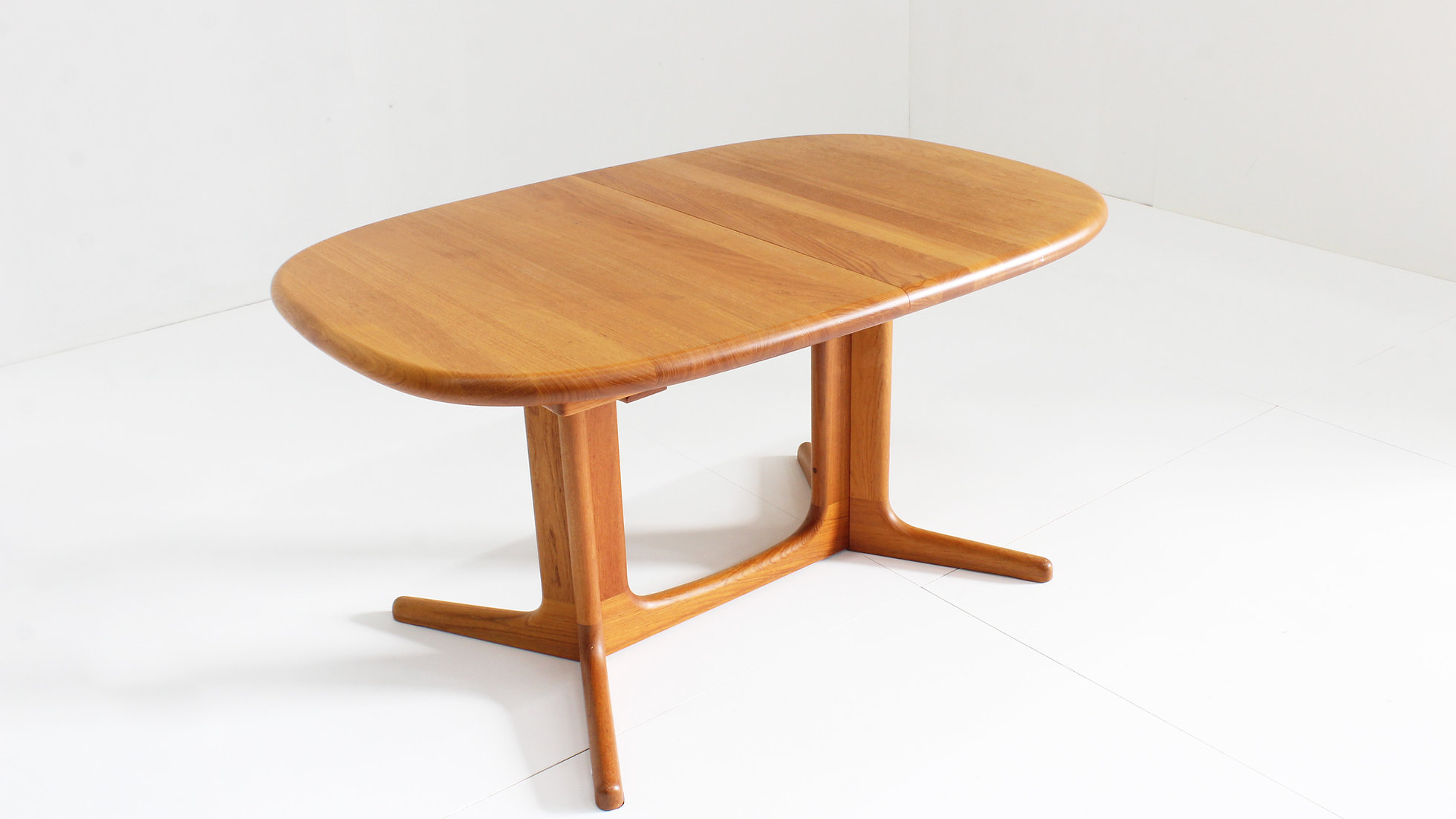 Vintage Glostrup Deense Ovalen Uitschuifbare Eettafel Tafel Massief Teak image 10