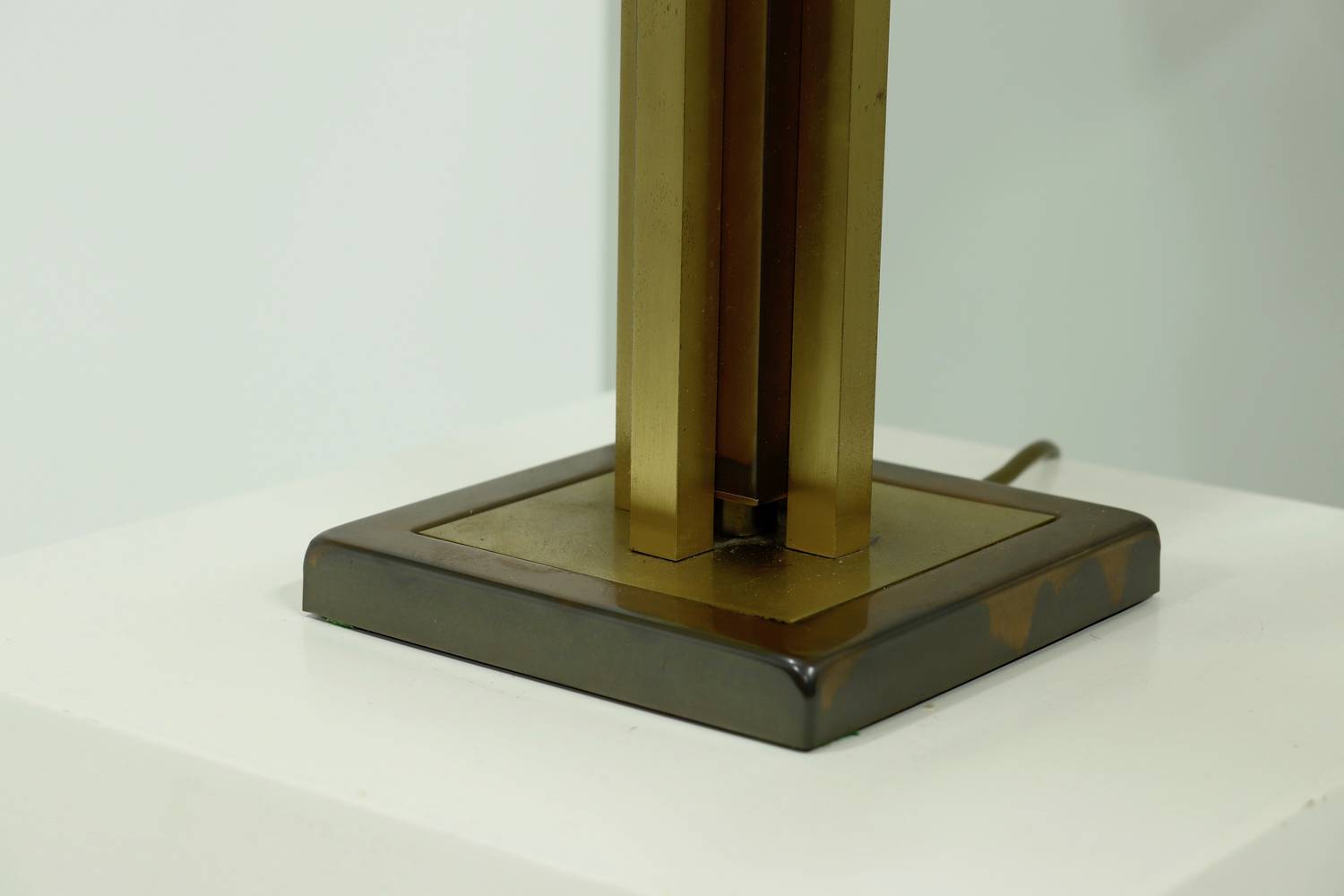 Willy Rizzo Style Brass And Copper Table Lamp 1970s image 4