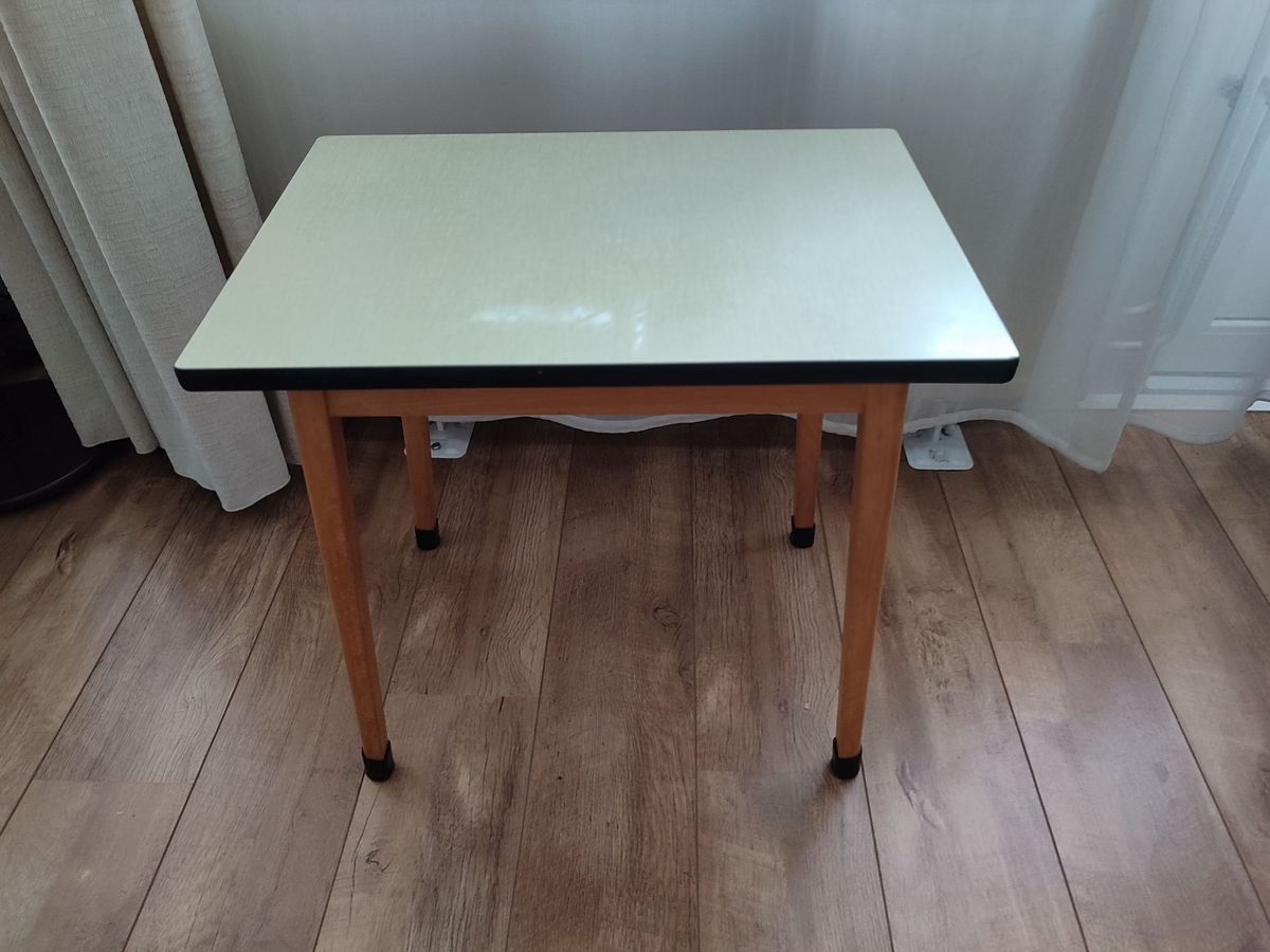 Vintage Houten Formica Tafel Bureau Tafeltje Kind Tiener Tv image 7