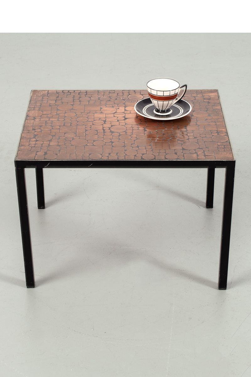 Herbert Hirche Rosenthal Bijzettafeltje Met Koperen Details image 2