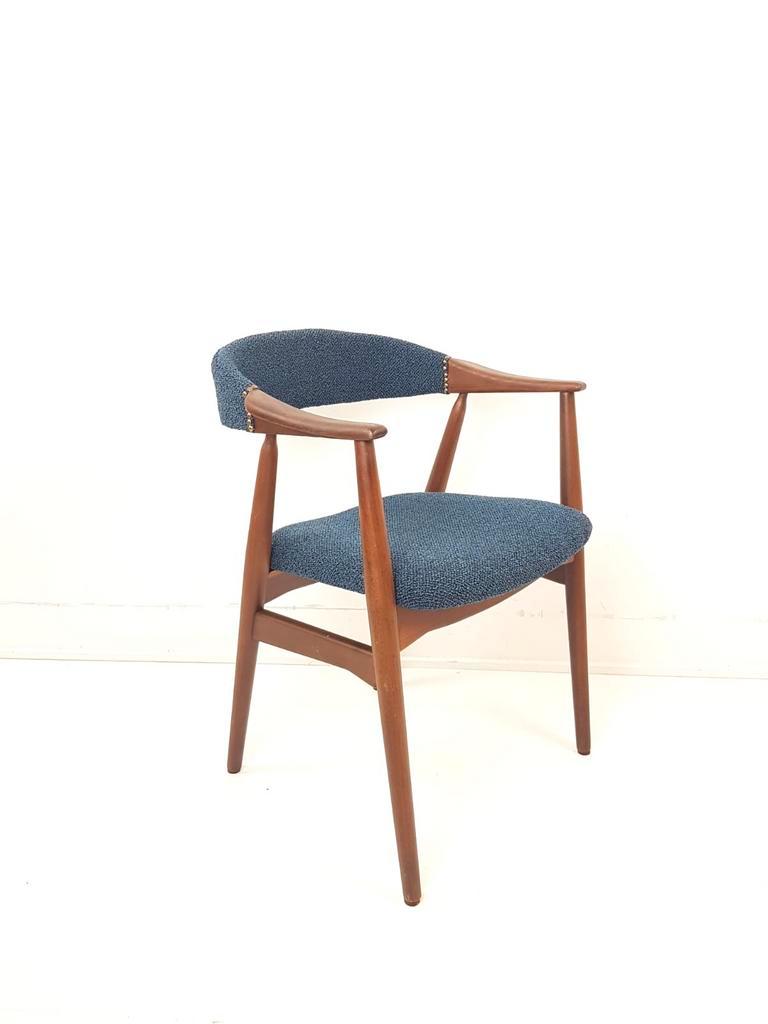 Set Van 2 Deense Vintage Farstrup Stoel Blauw Thomas Harlev image 4