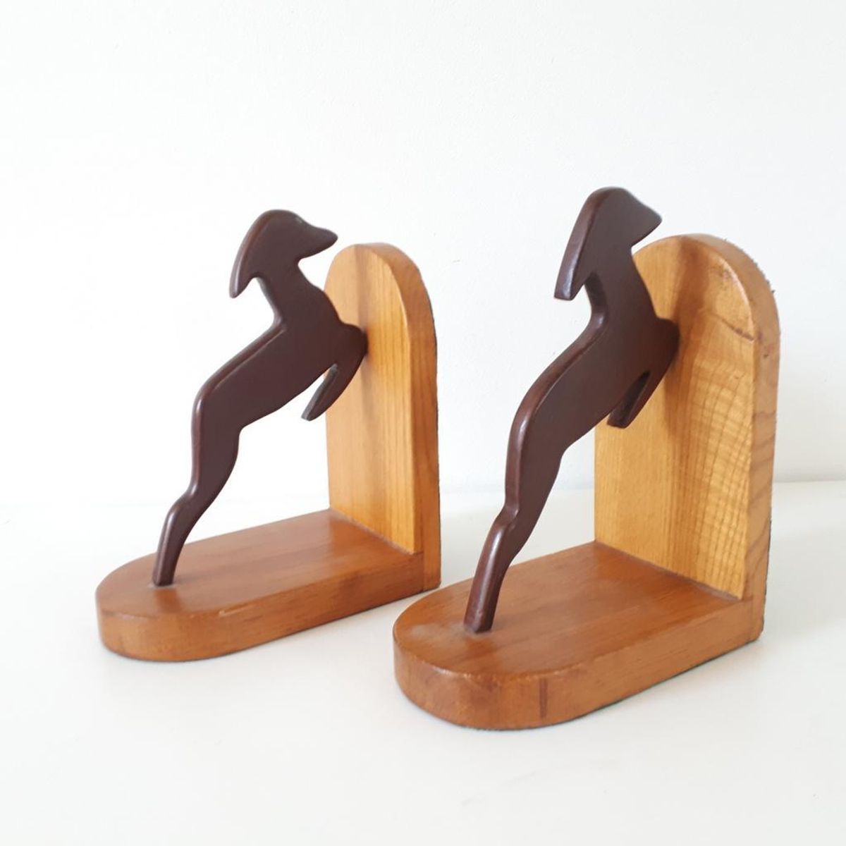 * 2 Vintage Boekensteunen Gazelle Beeld Boekensteun image 2