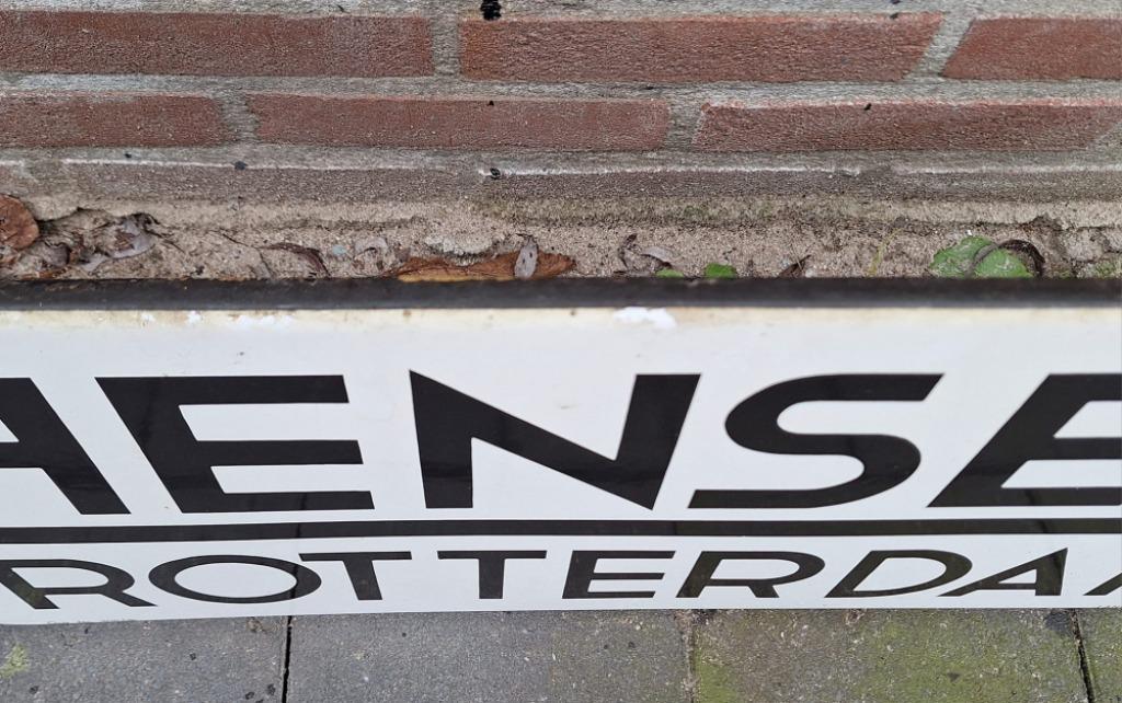 Groot Emaille Reclamebord, Naambord Van Hensen Rotterdam. image 8