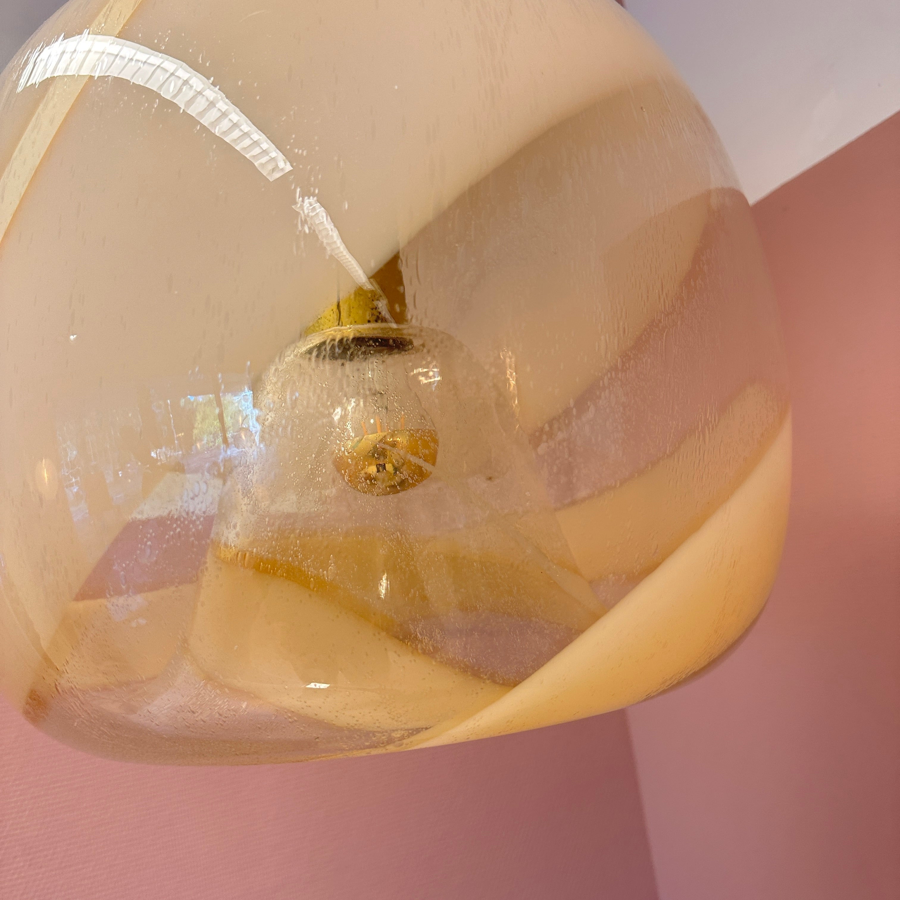 Italian Murano Glass Swirly Donut Hanging Light image 7