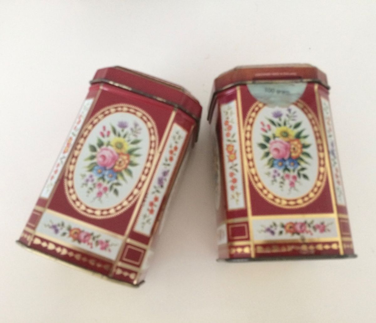 2 X Vintage Blikken Met Mooie Bloemen Design image 2