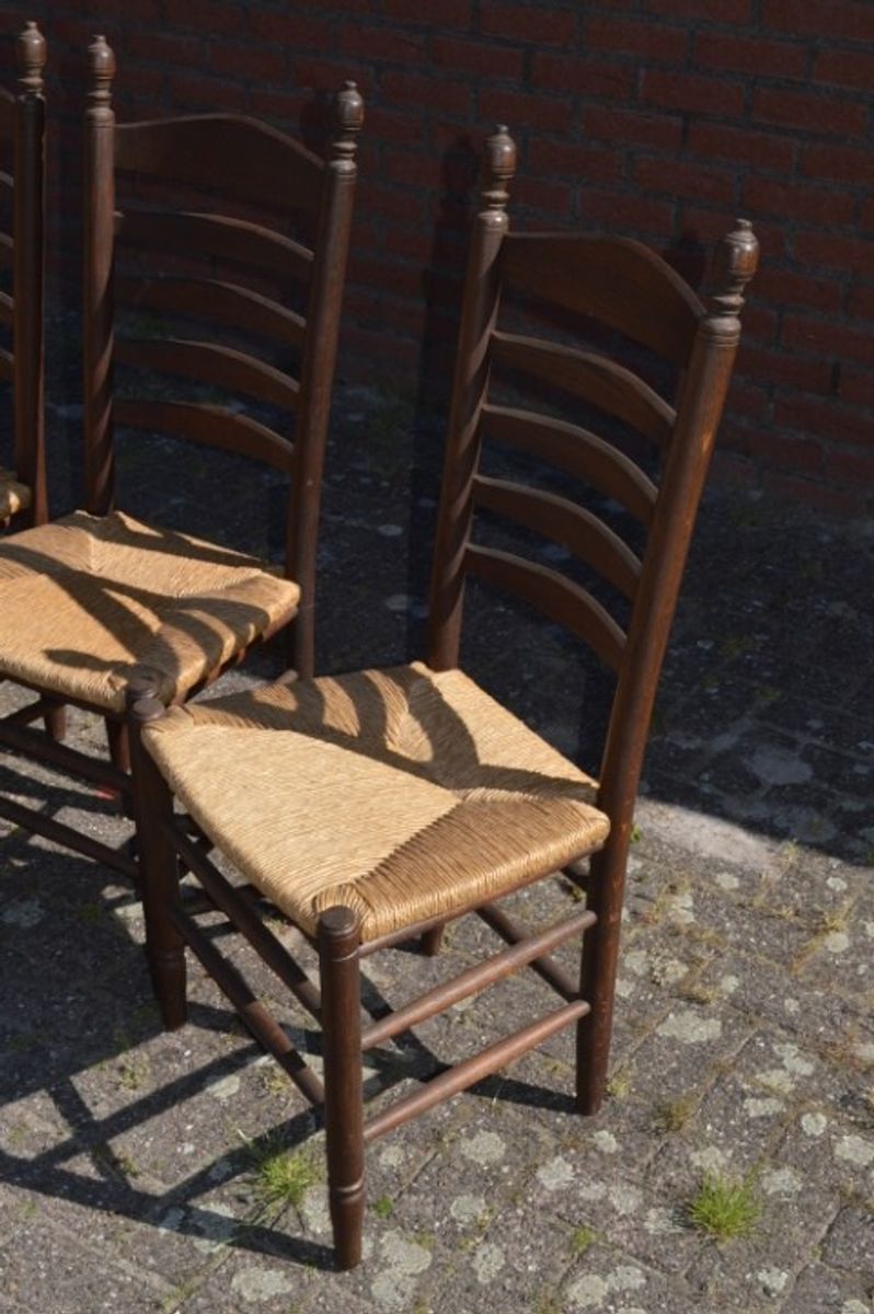 Knopstoelen Donker Eiken Set Van 4 image 5