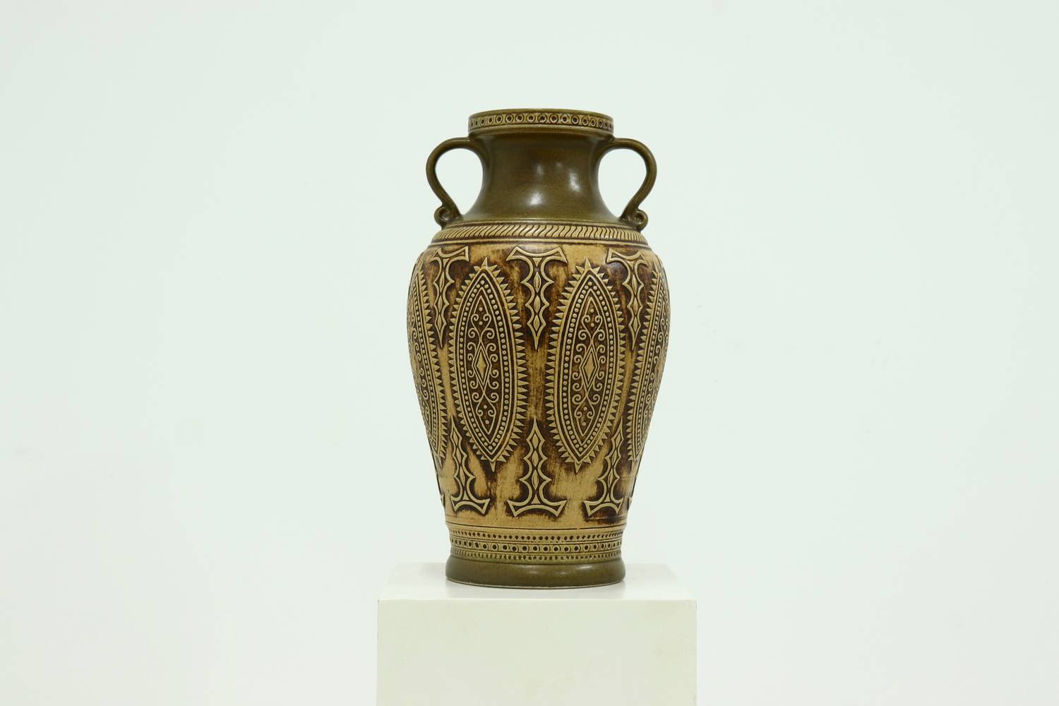 Xl Jasba Vase In Earth Tones 1960s image 2