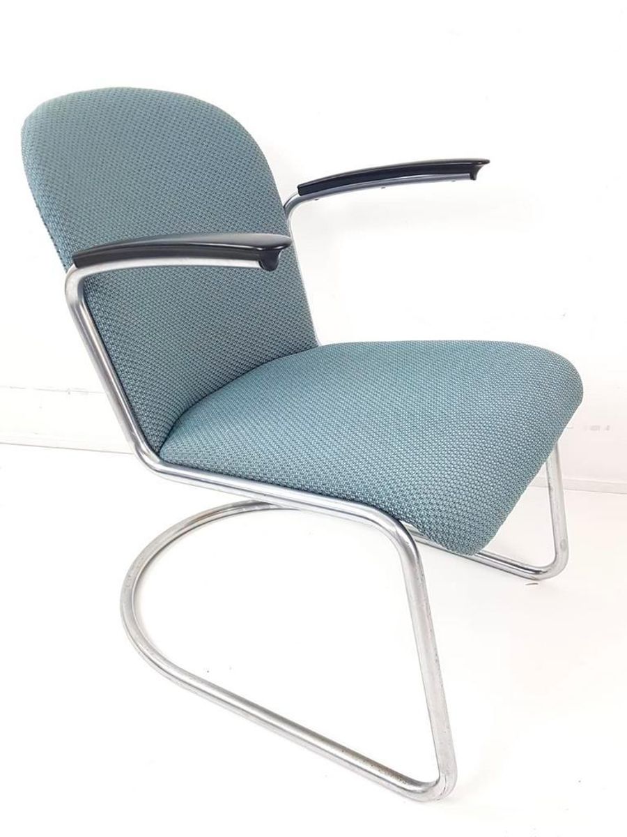 Gispen Fauteuil Model 413 Nieuw Gestoffeerd Ploeg Stof Grape image 2
