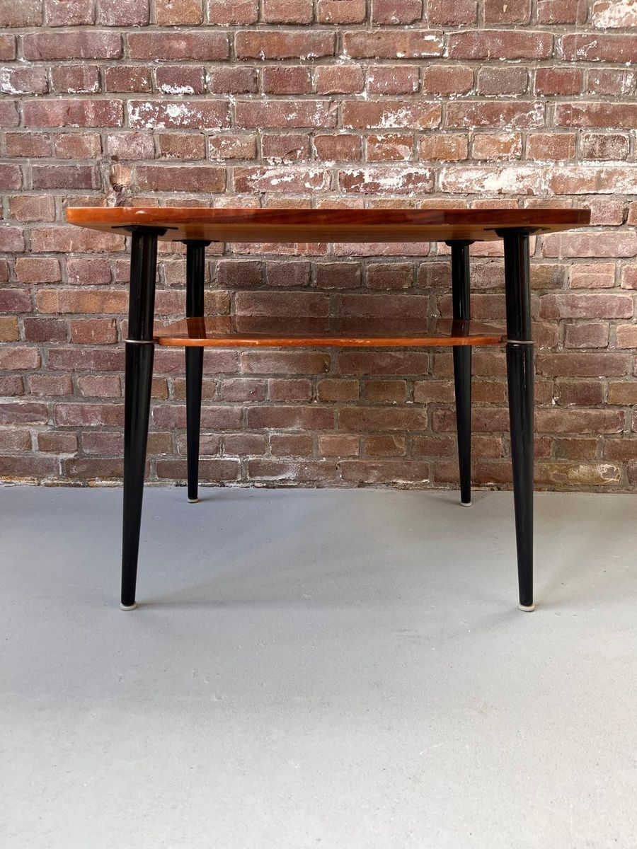 Vintage Hoogglanzende Houten Cocktailtafel, Salontafel Jaren 60, Mid Century Bijzettafel. image 13