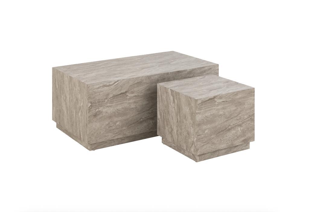 By fonQ | Dice Bijzettafel Set Van 2 Rechthoekig Grijs image 2