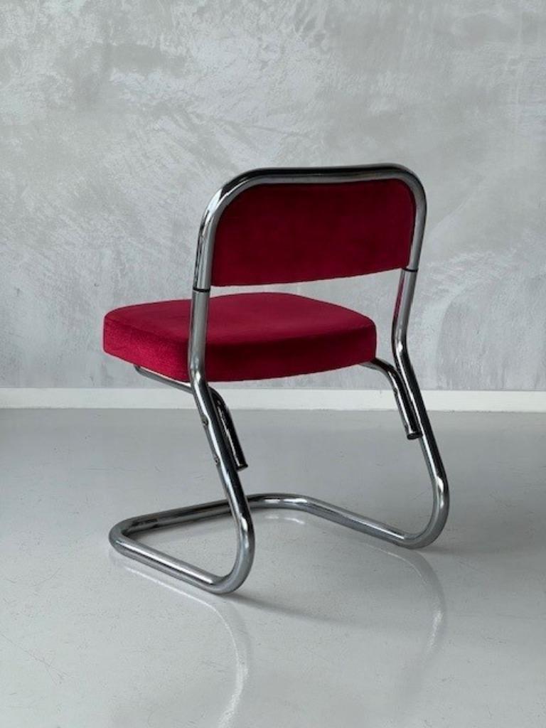 Jaren 70 Eetkamerstoel Vintage Eettafelstoel Retro Rood image 6